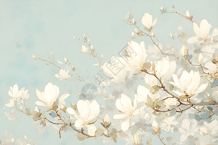 白色的花朵盛开图片