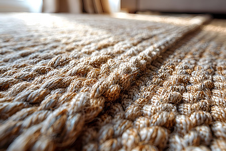 柔和光线下的缝织地毯图片