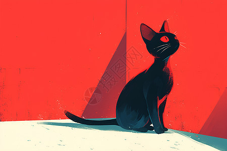 黑猫优雅的身姿图片