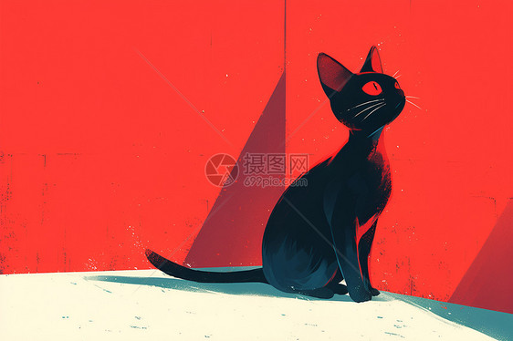 黑猫优雅的身姿图片