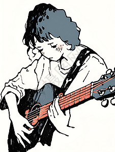 一个热情弹奏吉他的人图片