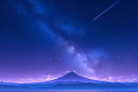 星光璀璨的山脉风景图片
