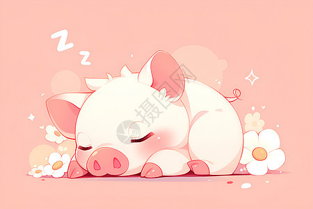可爱的睡猪图片