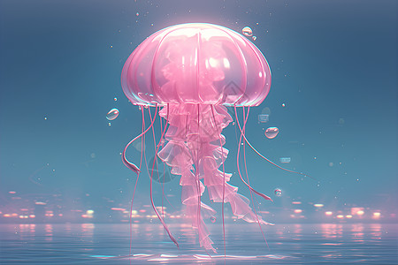 粉色水母的灵动之美图片