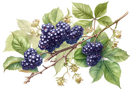 深紫鲜美的黑莓图片