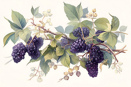 鲜紫色的黑莓图片