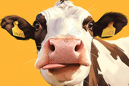 展示的奶牛插画图片