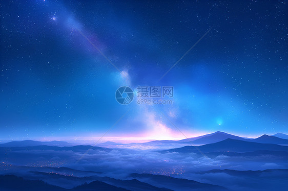 星空唯美插画图片