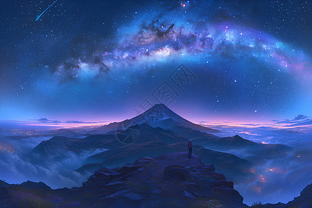 山脉星空美景图片
