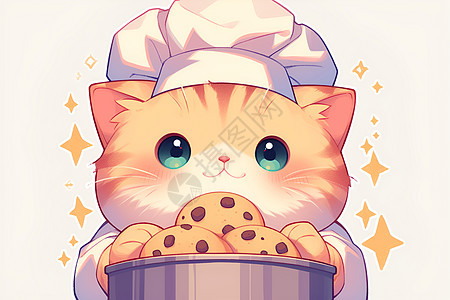 美味糕点的猫主厨图片