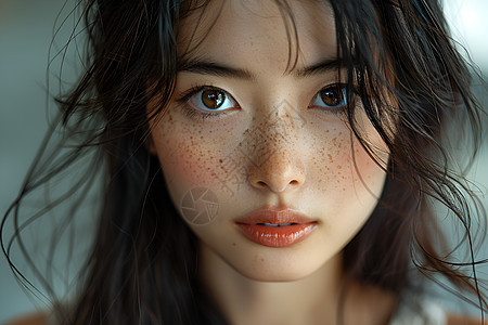 优雅的亚洲女孩背景图片