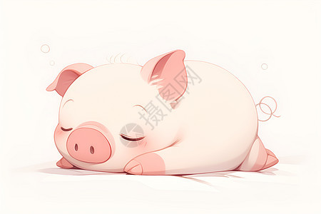 一只沉睡的小猪图片