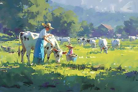 牧场的家畜牛群图片