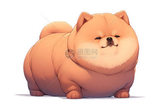 胖乎乎的狗狗插画图片