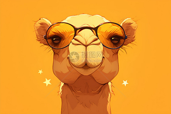 沉稳的骆驼戴着眼镜图片