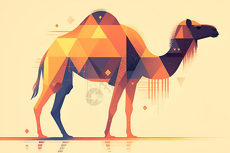 几何图案的骆驼图片
