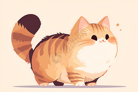 萌萌哒的虎斑猫插画图片下载-正版图片601262234-摄图网