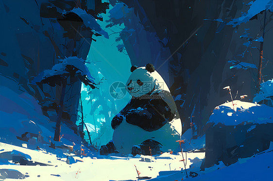 勇敢探险的熊猫图片