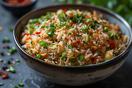 酸豆角炒饭健康的食物炒饭背景