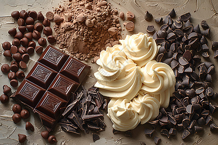 一张巧克力与奶油图片