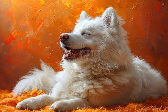 秋日里的快乐狗狗图片