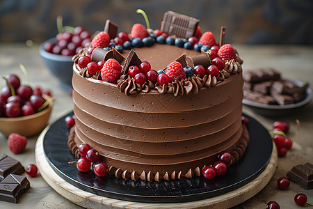 巧克力浆果蛋糕图片