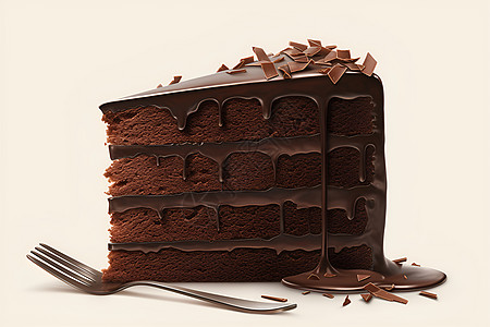 巧克力蛋糕和叉子图片