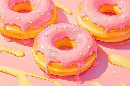 粉梦之境的粉色甜甜圈图片