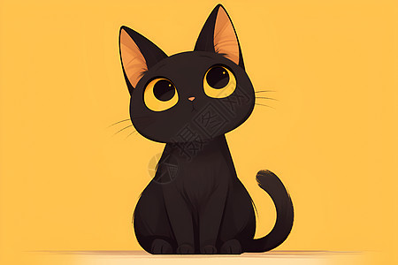 呆萌的黑猫图片