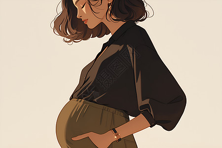 怀孕的女人温柔的孕妇高清图片