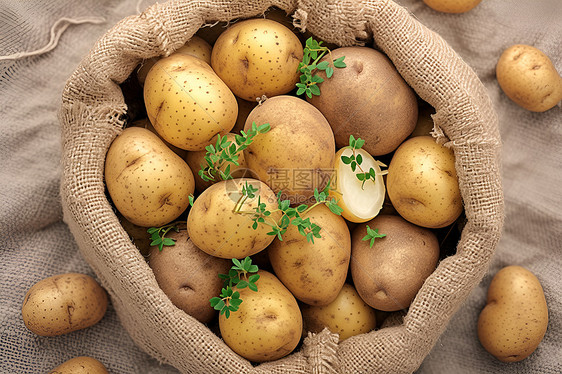 自然健康的新鲜土豆图片