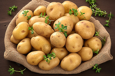 自然质朴的一袋土豆图片