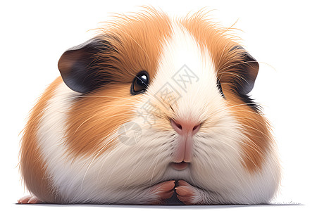 可爱动物插画可爱毛茸茸的豚鼠背景