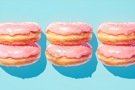 粉色甜甜圈美食图片