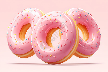 粉色甜甜圈美味插画图片