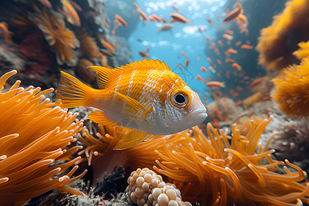 海底珊瑚海底的神奇色彩背景