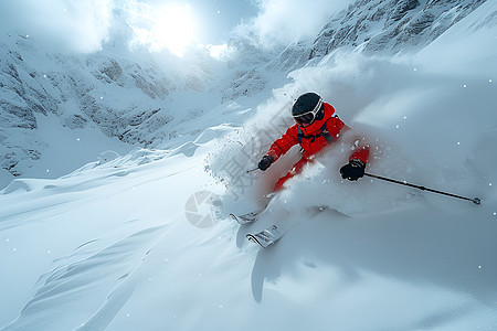 冰雪中的极速滑行图片