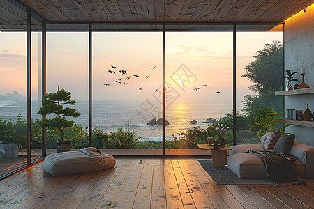 海边假日别墅的阳光客厅图片