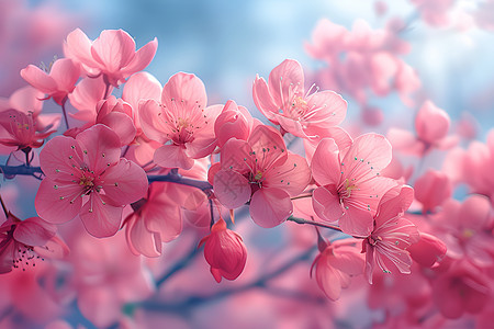 盛开的粉色花朵图片