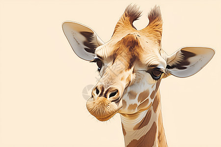 柔和表情的长颈鹿图片