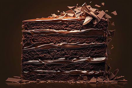 细腻层次的巧克力蛋糕图片