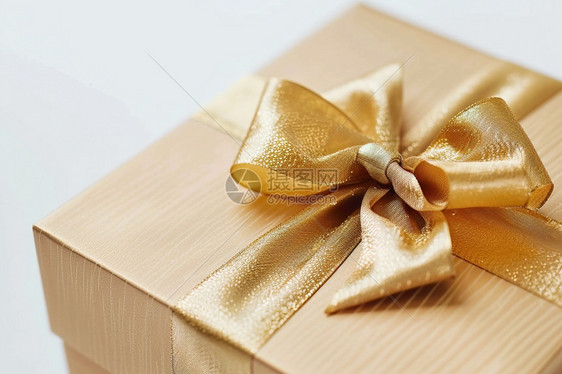 金色蝴蝶结礼盒图片