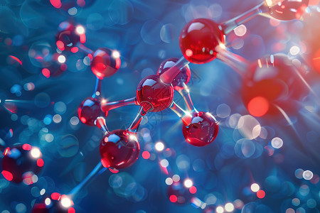 红色的分子结构图片