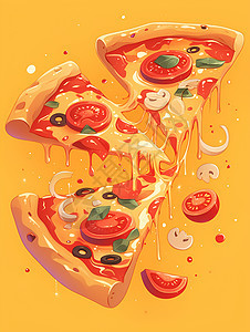 色彩斑斓的披萨图片