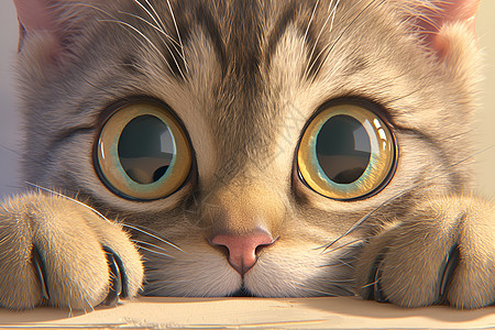 甜美斑纹猫图片