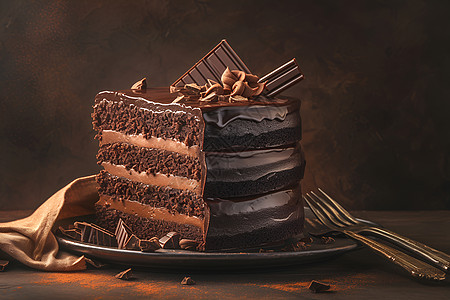 巧克力千层蛋糕的图片
