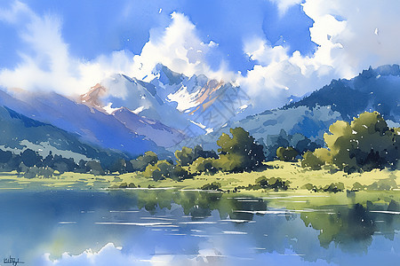 美丽山湖风景图片