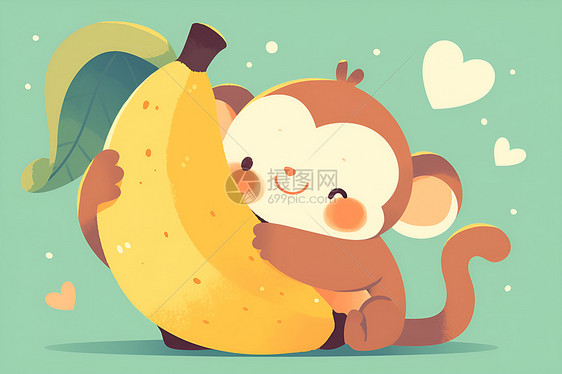 快乐的猴子与香蕉图片