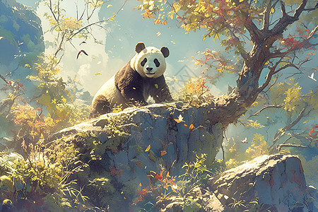 熊猫在森林中图片