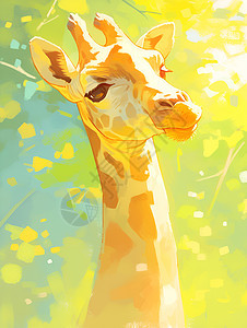 多彩长颈鹿插画图片